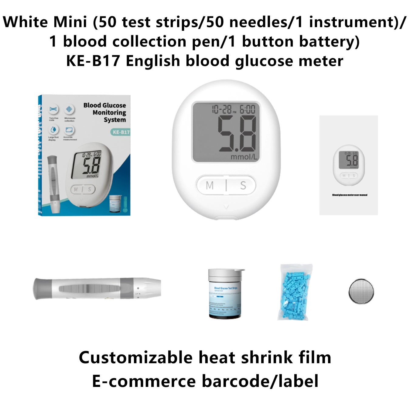 KE-B17 Blood Glucose Meter Full Set